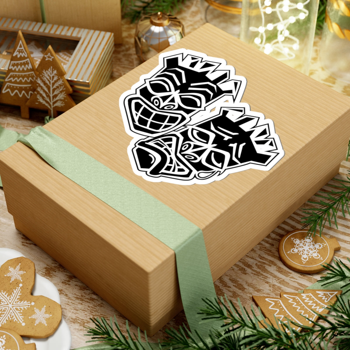 Now & Later Tiki Heads Decal