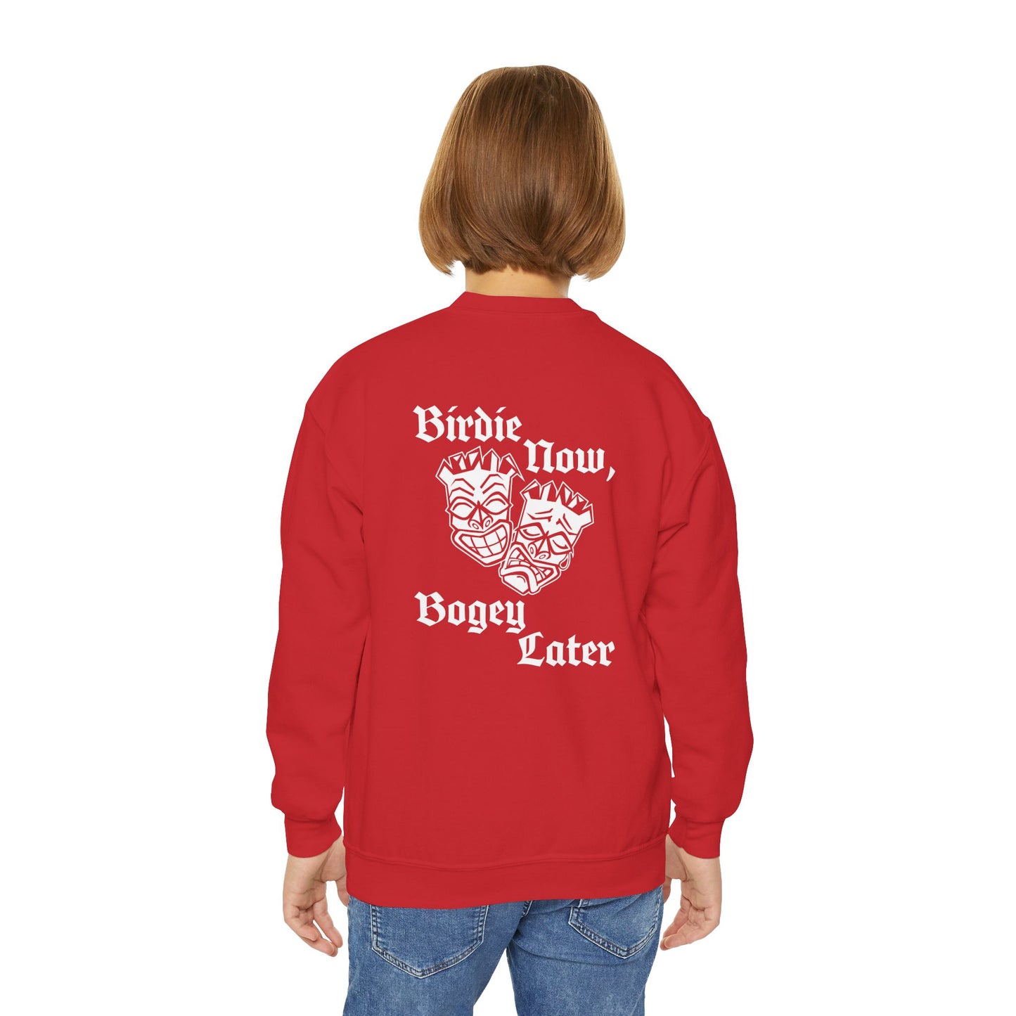 "Birdie Now, Bogey Later" Kids Crewneck Sweatshirt