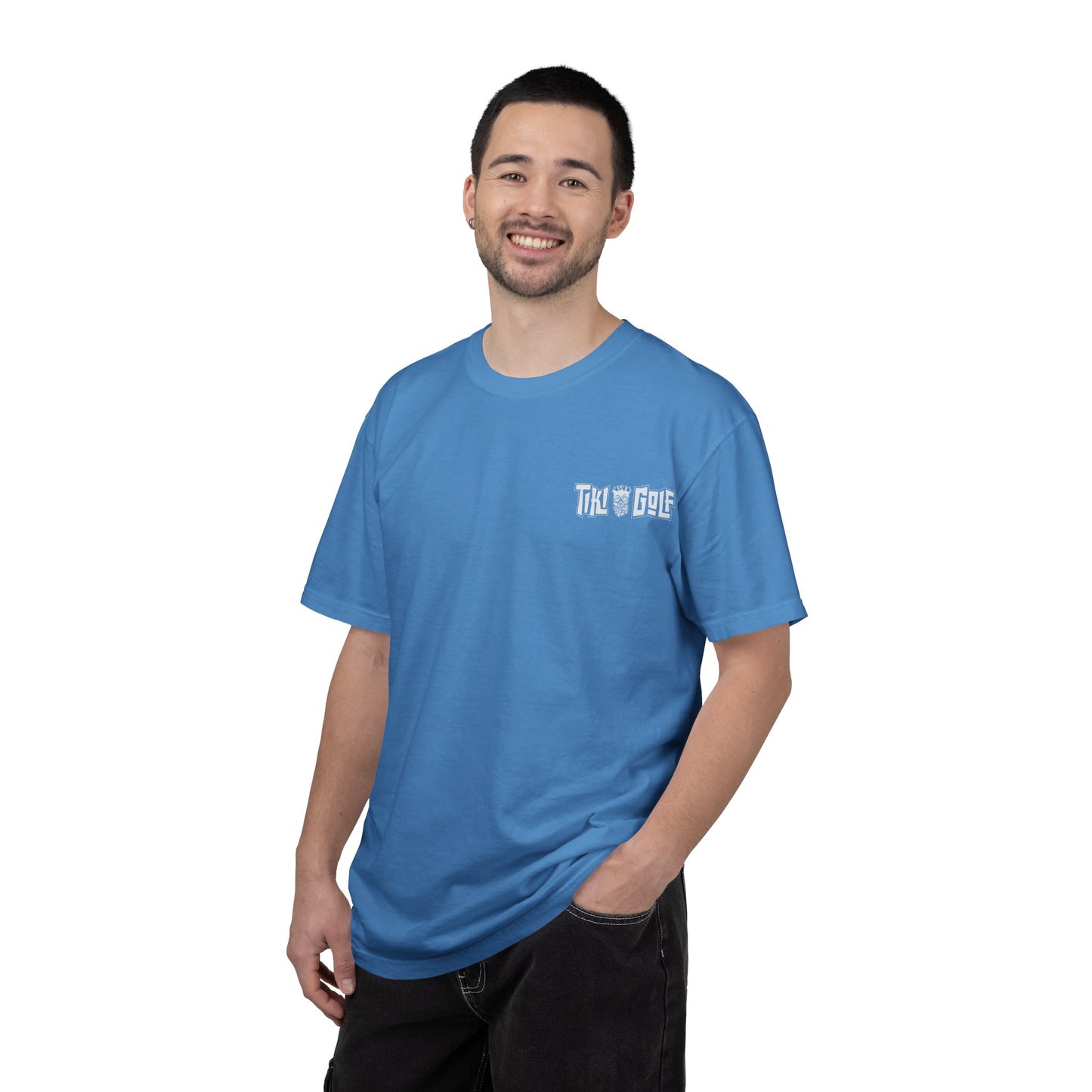 "Birdie Now, Bogey Later" Tiki Golf Graphic Tee