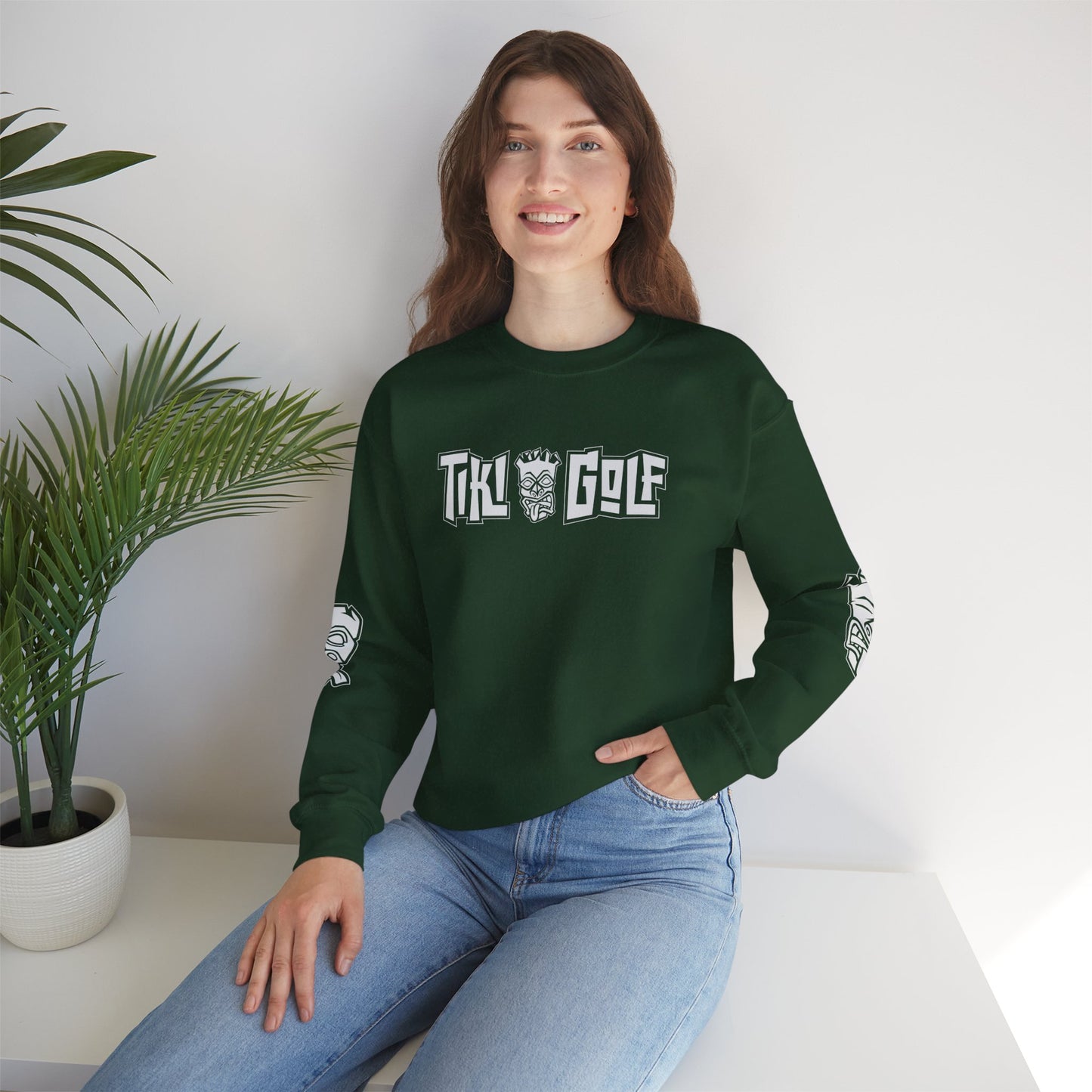 "Birdie Now, Bogey Later" Tiki Golf Crewneck Sweatshirt