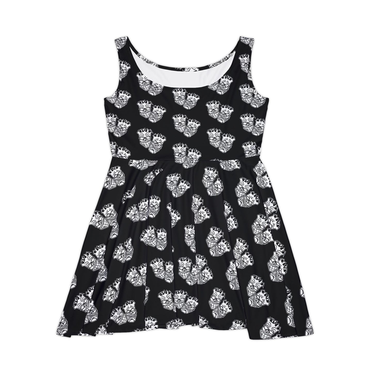 Now & Later Tiki Heads Black Surf & Skate Dress