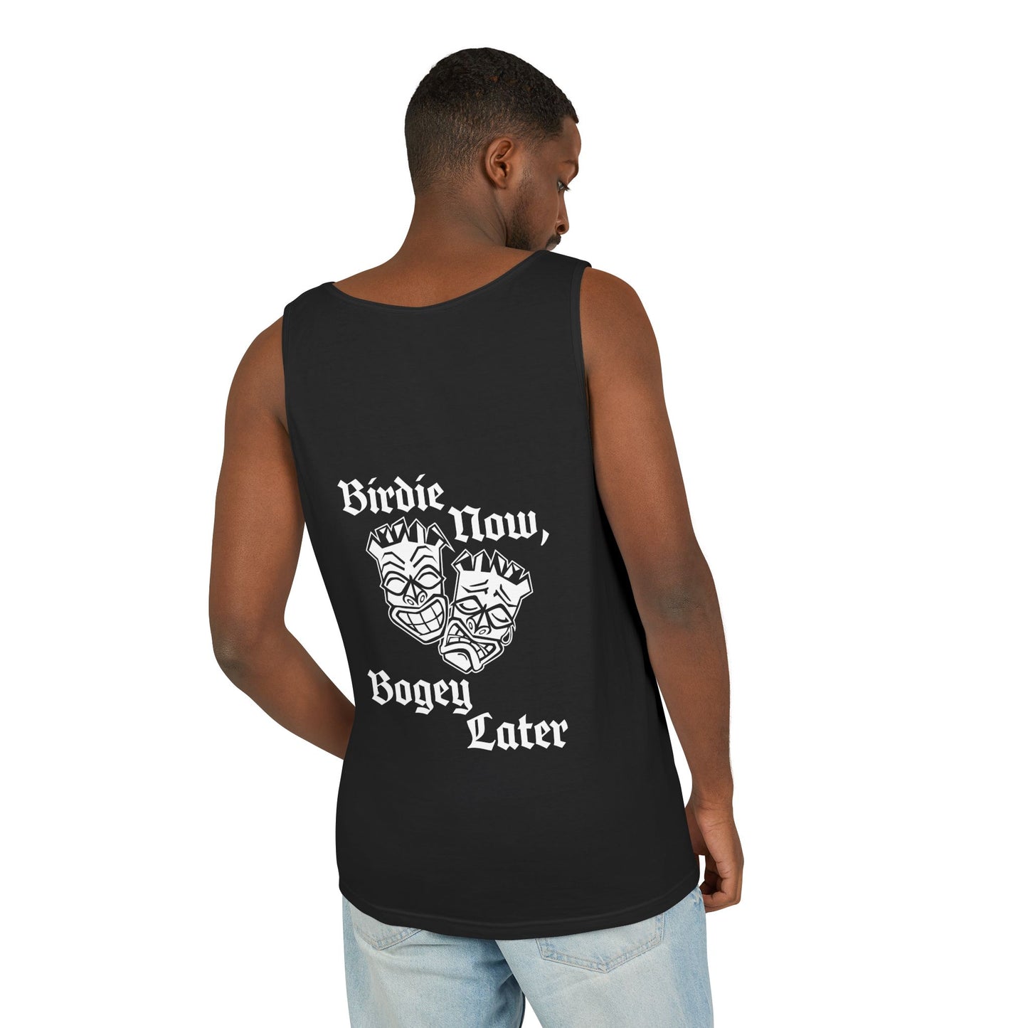 "Birdie Now, Bogey Later" Tiki Golf Tank Top