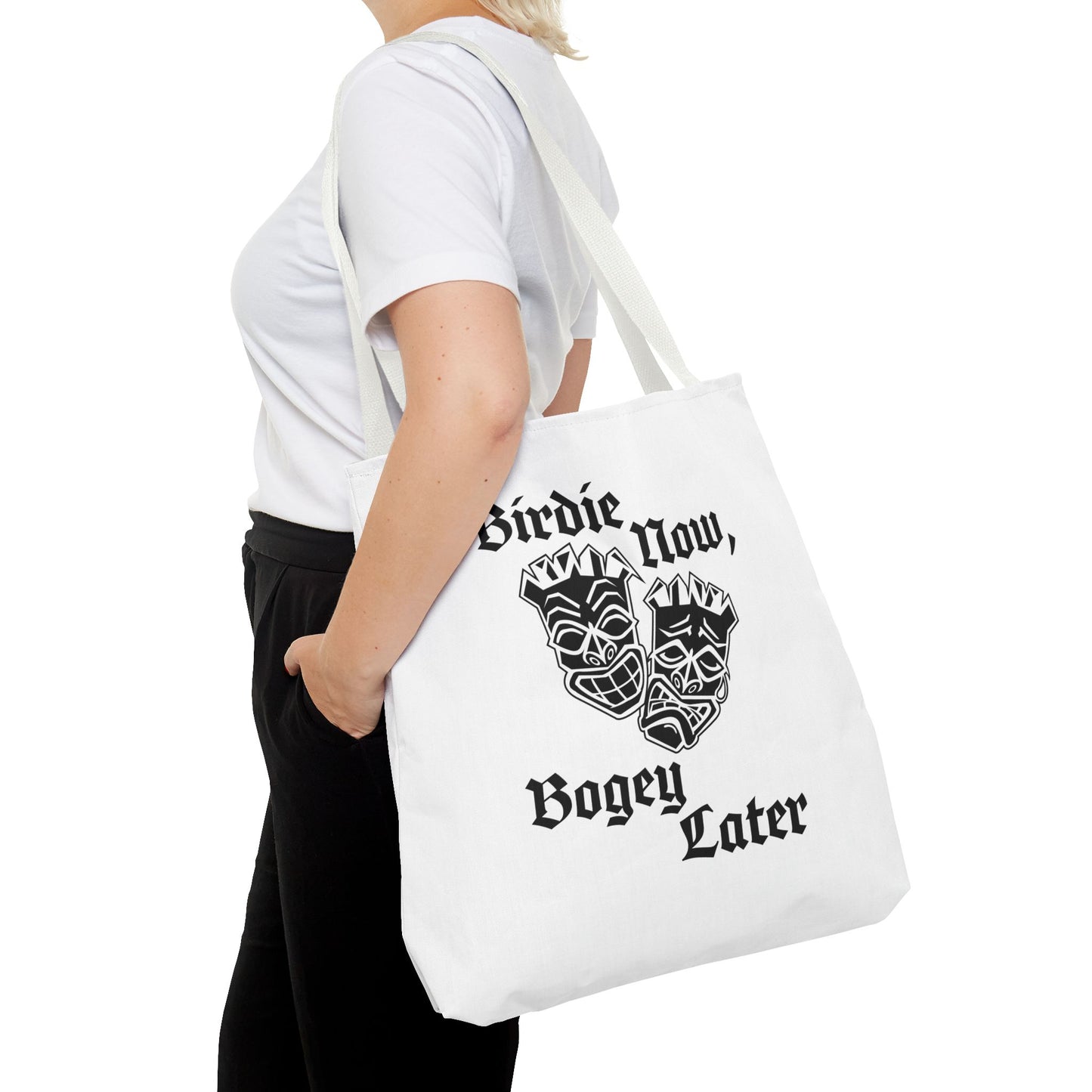 "Birdie Now, Bogey Later" Tiki Golf Tote