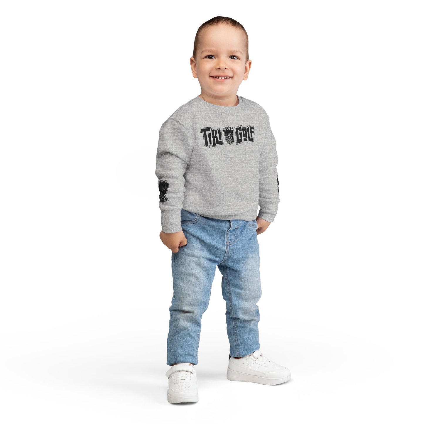 “Birdie Now, Bogey Later” Tiki Golf Toddler Crewneck