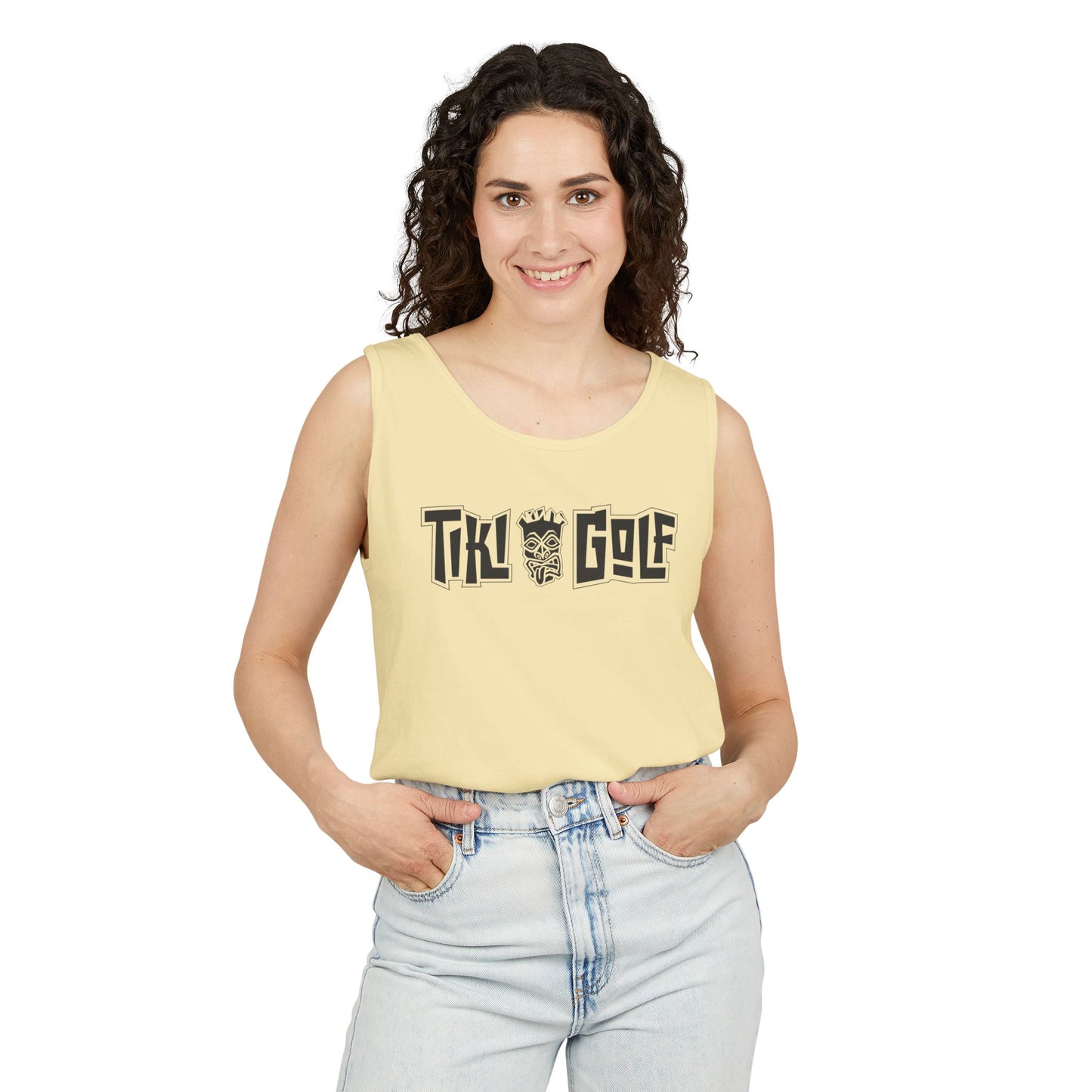 "Birdie Now, Bogey Later" Tiki Golf Tank Top