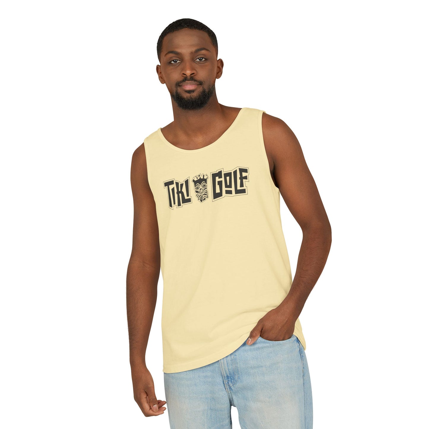 "Birdie Now, Bogey Later" Tiki Golf Tank Top