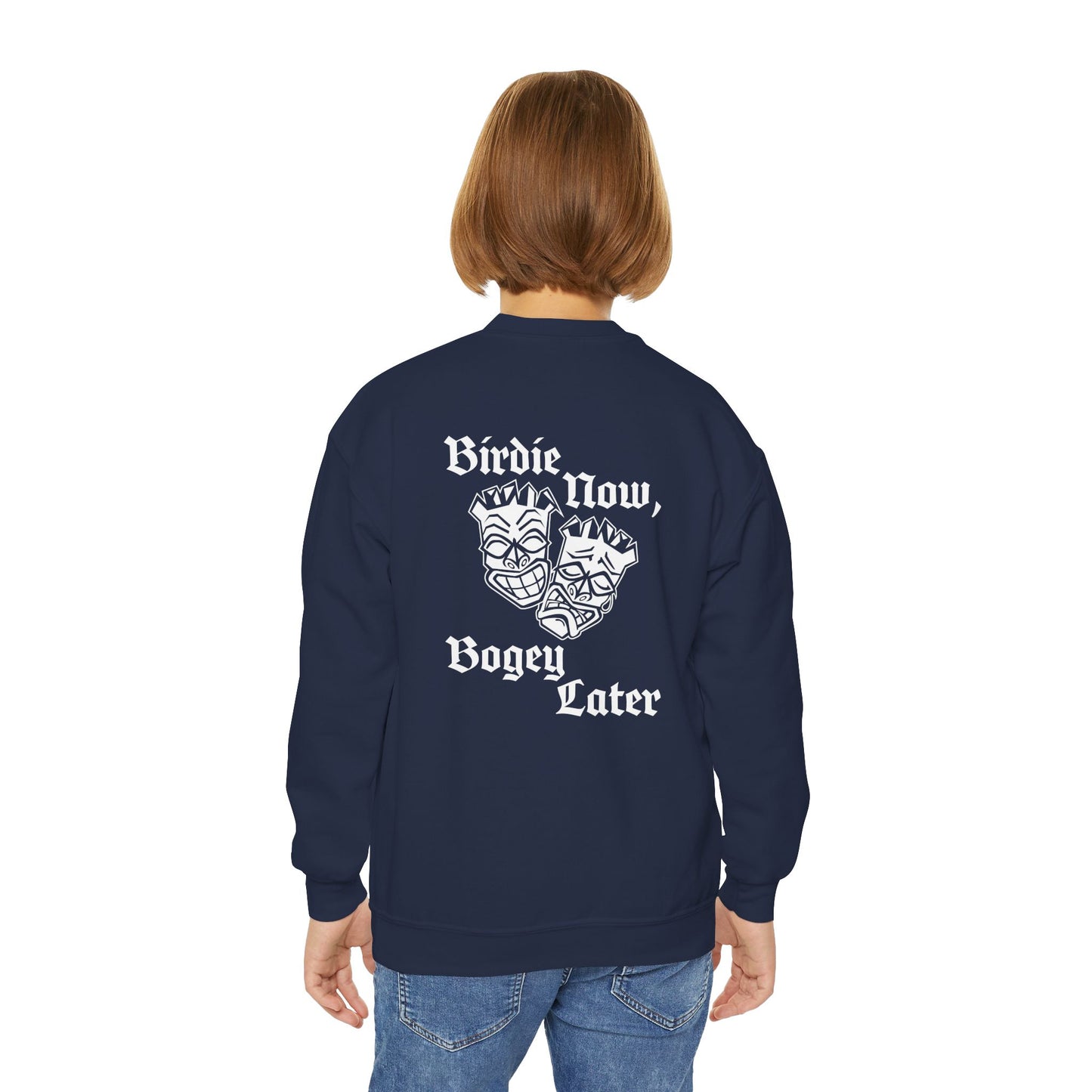 "Birdie Now, Bogey Later" Kids Crewneck Sweatshirt