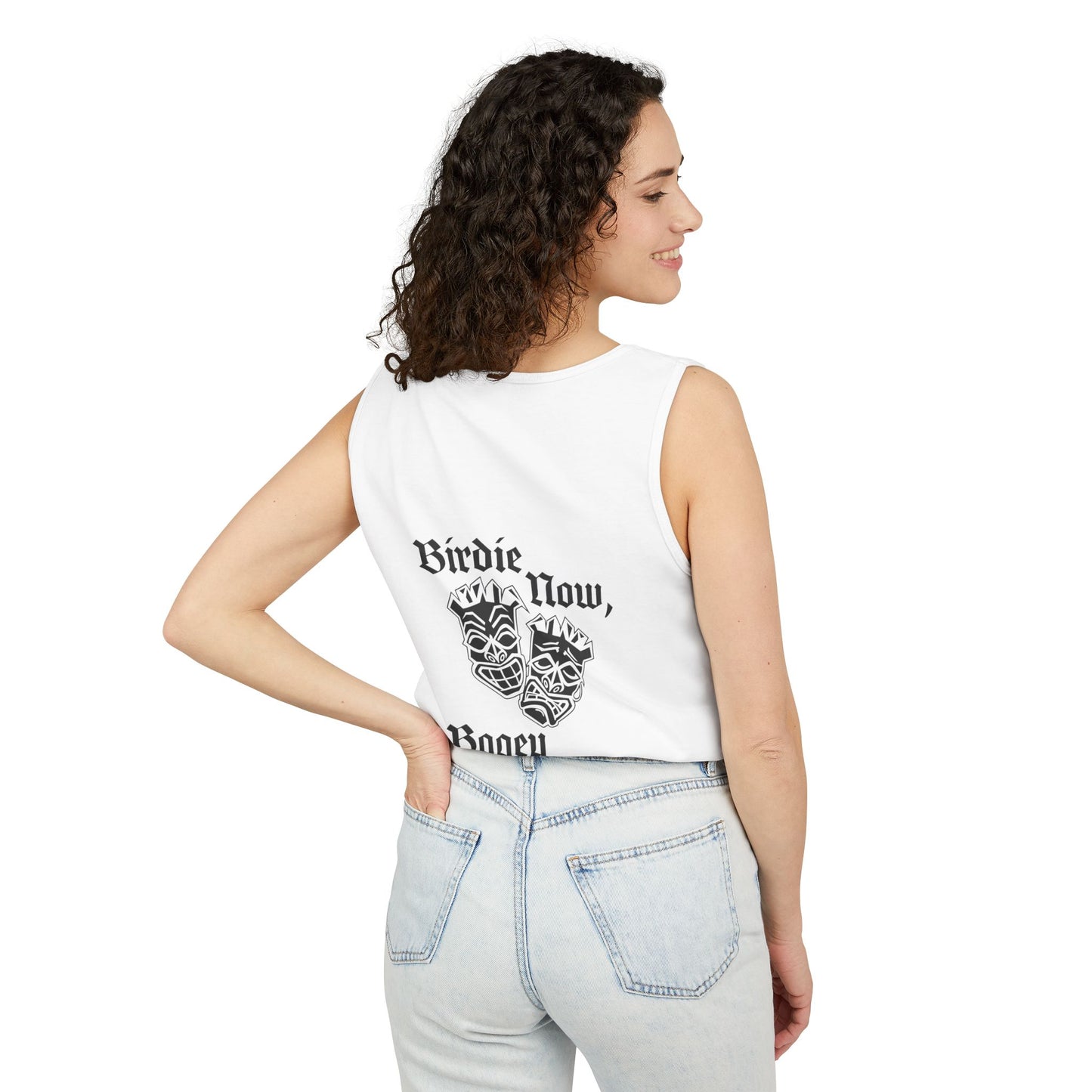 "Birdie Now, Bogey Later" Tiki Golf Tank Top
