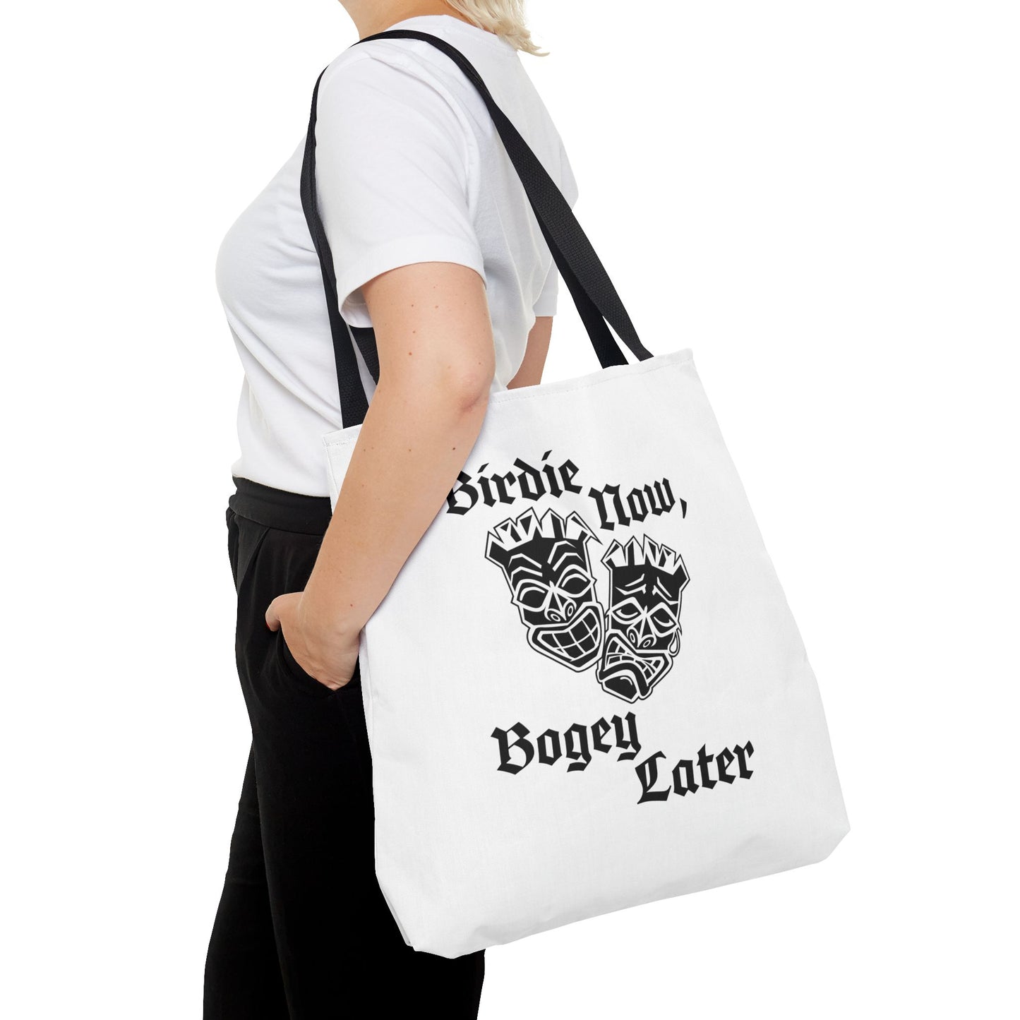 "Birdie Now, Bogey Later" Tiki Golf Tote