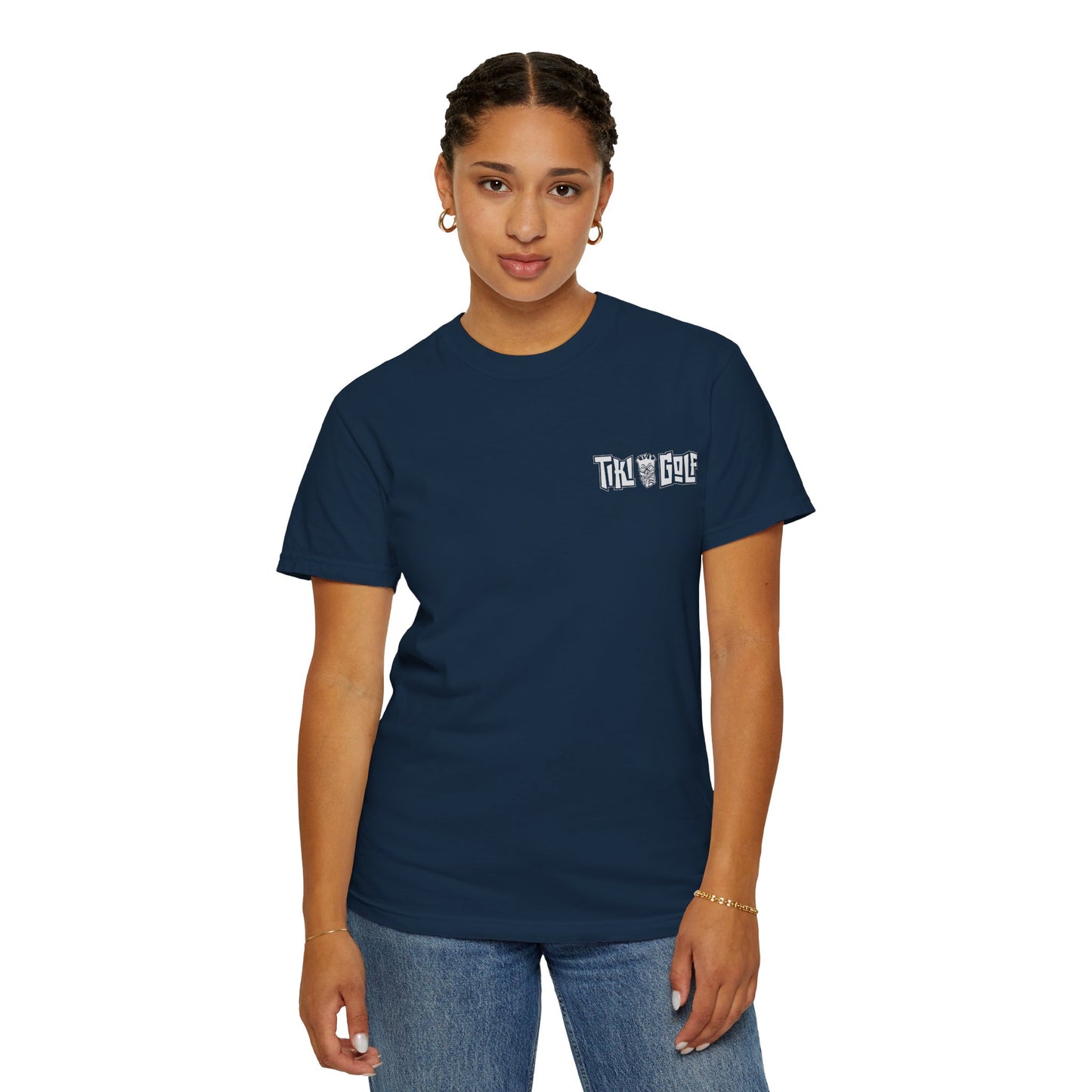 "Birdie Now, Bogey Later" Tiki Golf Graphic Tee