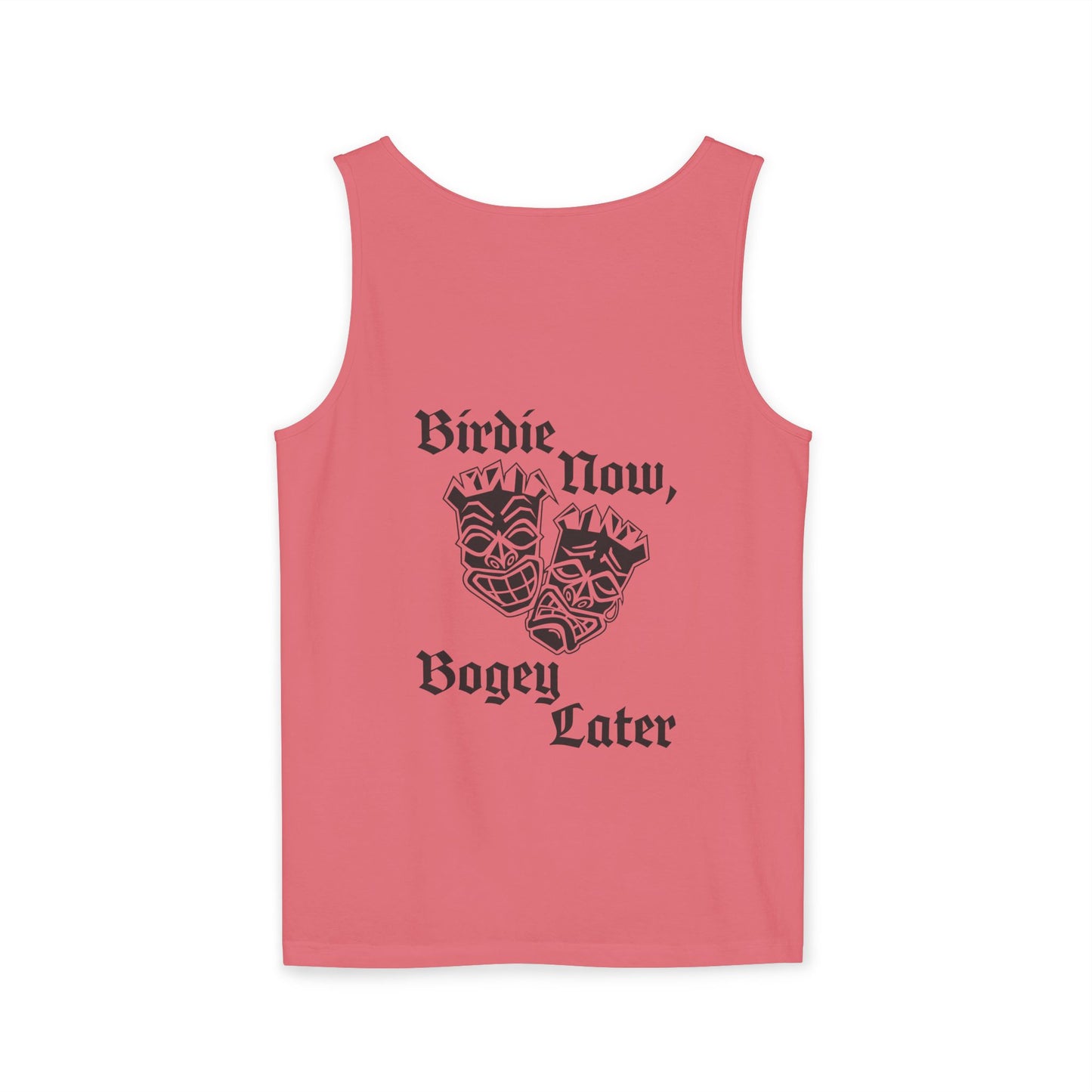 "Birdie Now, Bogey Later" Tiki Golf Tank Top