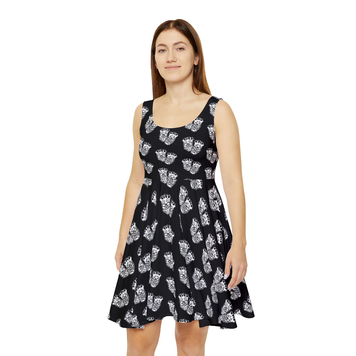 Now & Later Tiki Heads Black Surf & Skate Dress