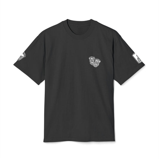 Now & Later Tiki Heads Embroidered Faded T-Shirt