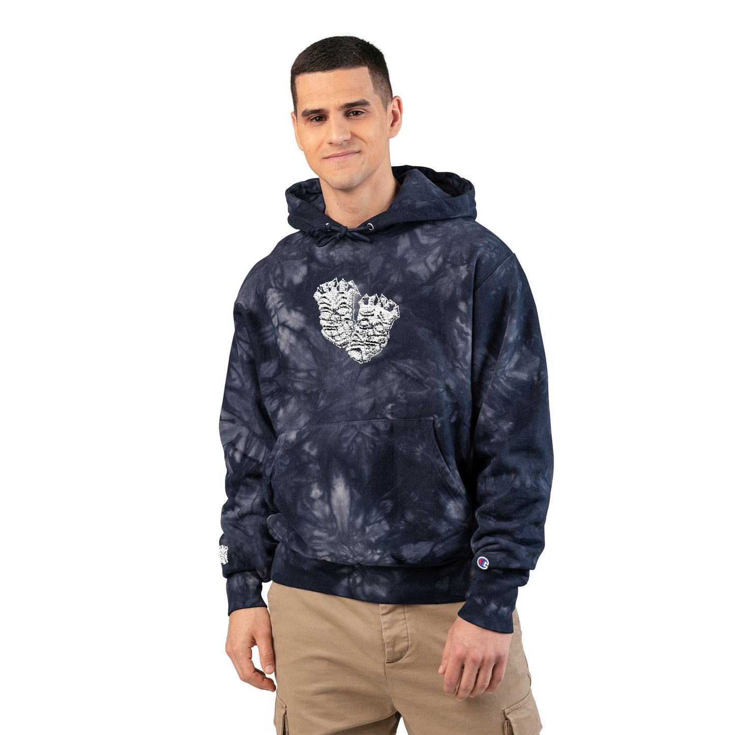Now & Later Tiki Heads Embroidered Tie-Dye Hoodie