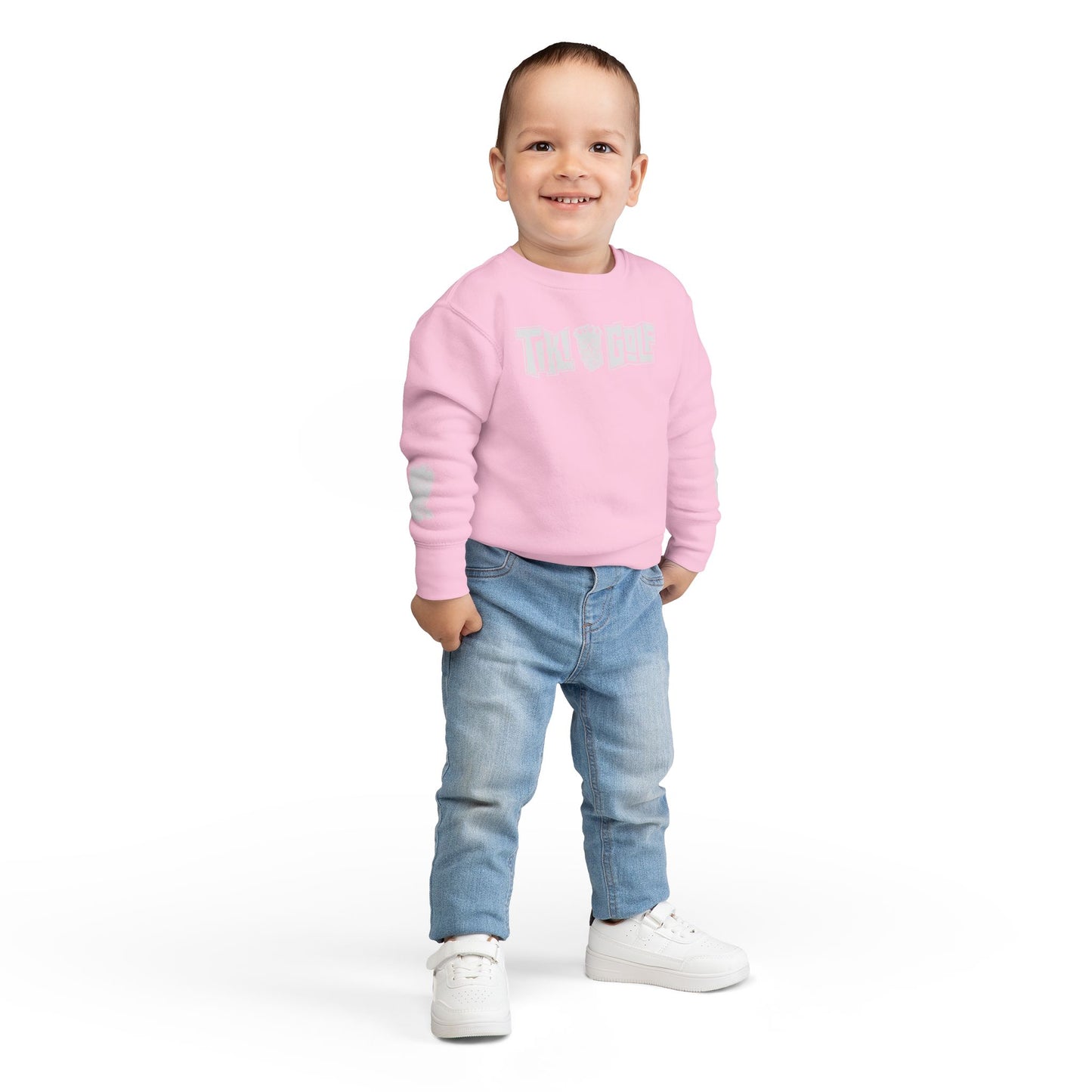 “Birdie Now, Bogey Later” Tiki Golf Toddler Crewneck