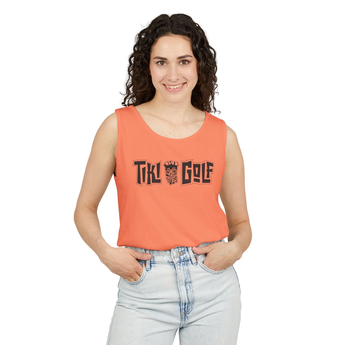 "Birdie Now, Bogey Later" Tiki Golf Tank Top