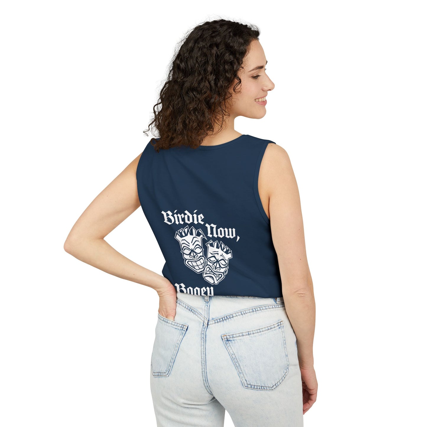 "Birdie Now, Bogey Later" Tiki Golf Tank Top