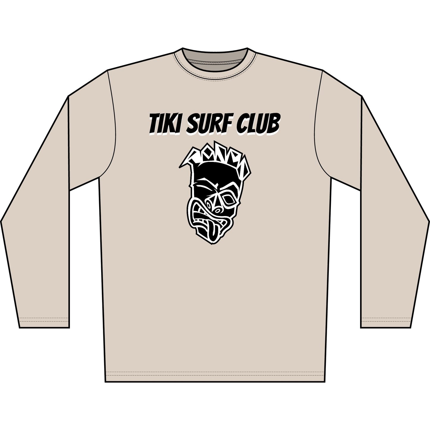 "Barrel Now, Wipeout Later" Tiki Surf Club Long Sleeve UV Beach Shirt