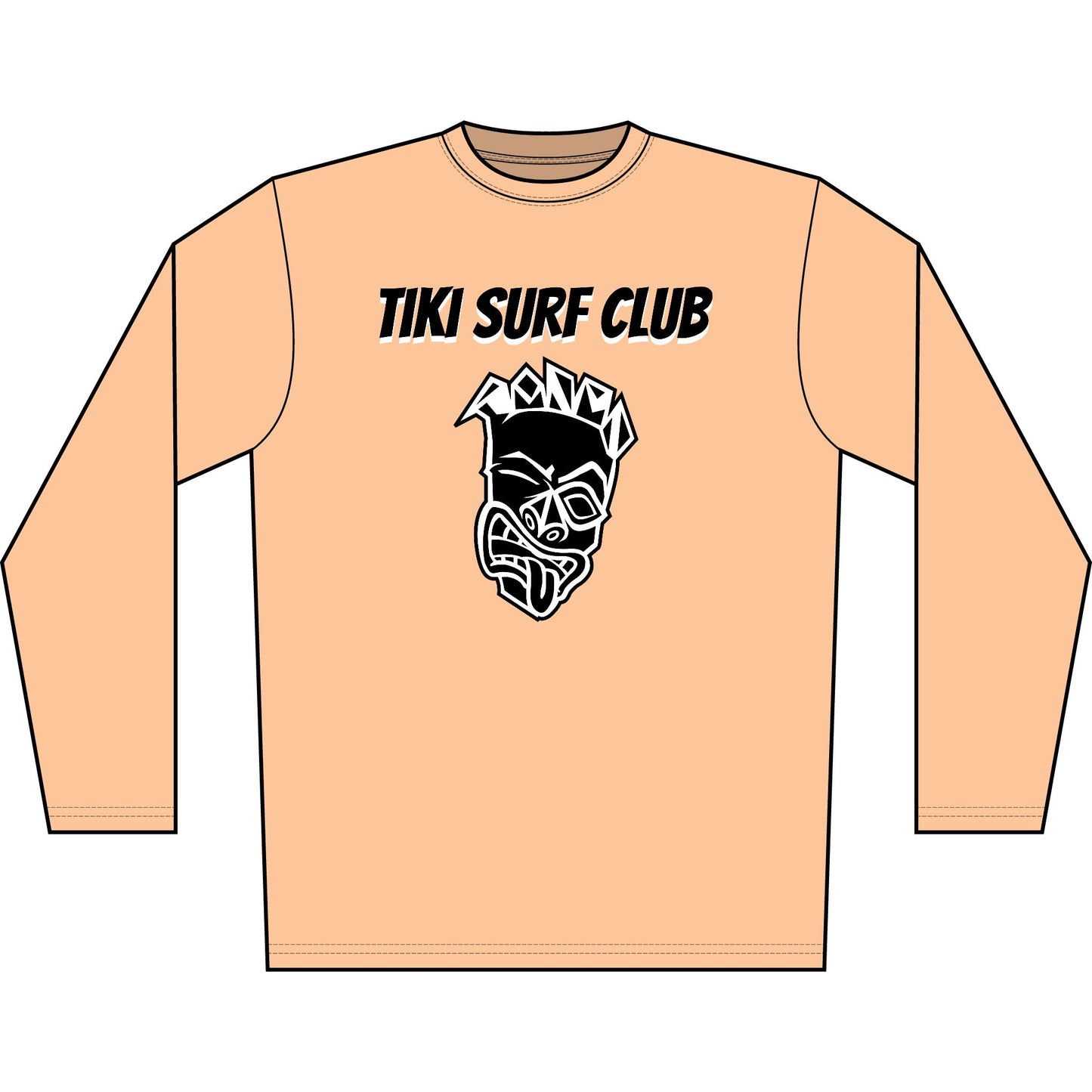 "Barrel Now, Wipeout Later" Tiki Surf Club Long Sleeve UV Beach Shirt