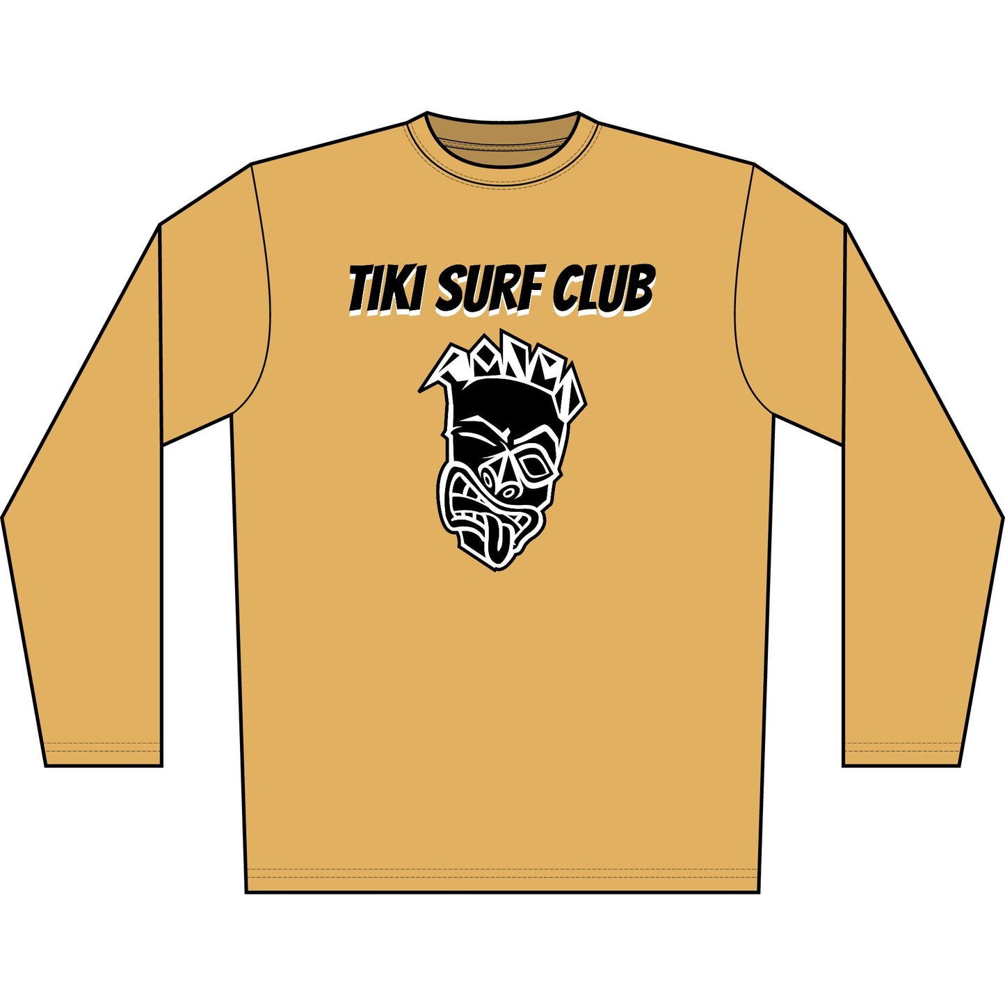 "Barrel Now, Wipeout Later" Tiki Surf Club Long Sleeve UV Beach Shirt