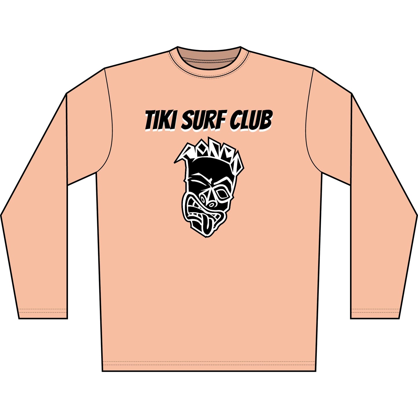 "Barrel Now, Wipeout Later" Tiki Surf Club Long Sleeve UV Beach Shirt