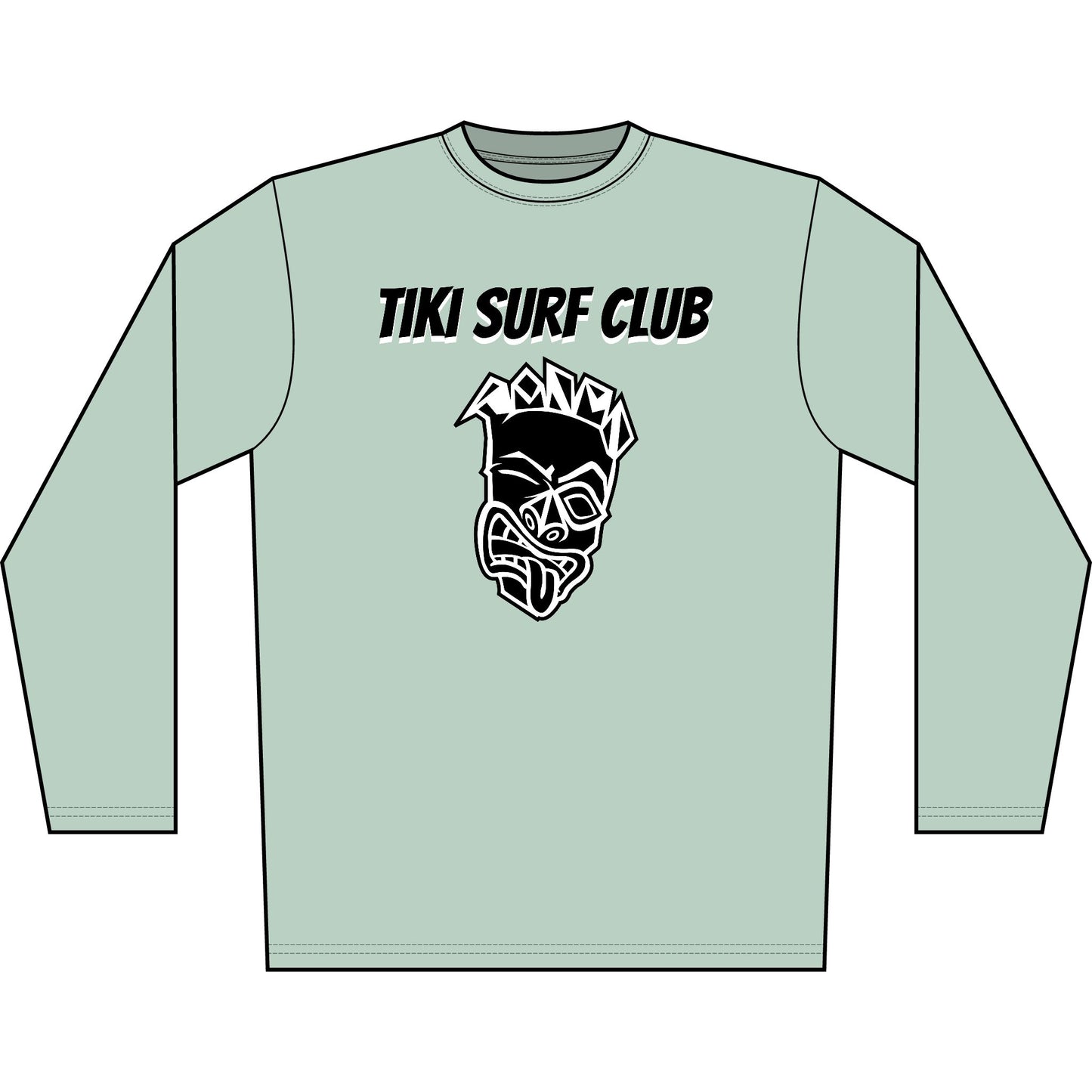 "Barrel Now, Wipeout Later" Tiki Surf Club Long Sleeve UV Beach Shirt