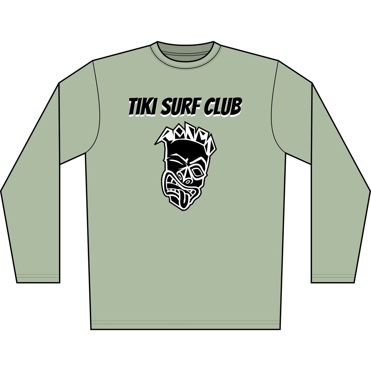 "Barrel Now, Wipeout Later" Tiki Surf Club Long Sleeve UV Beach Shirt