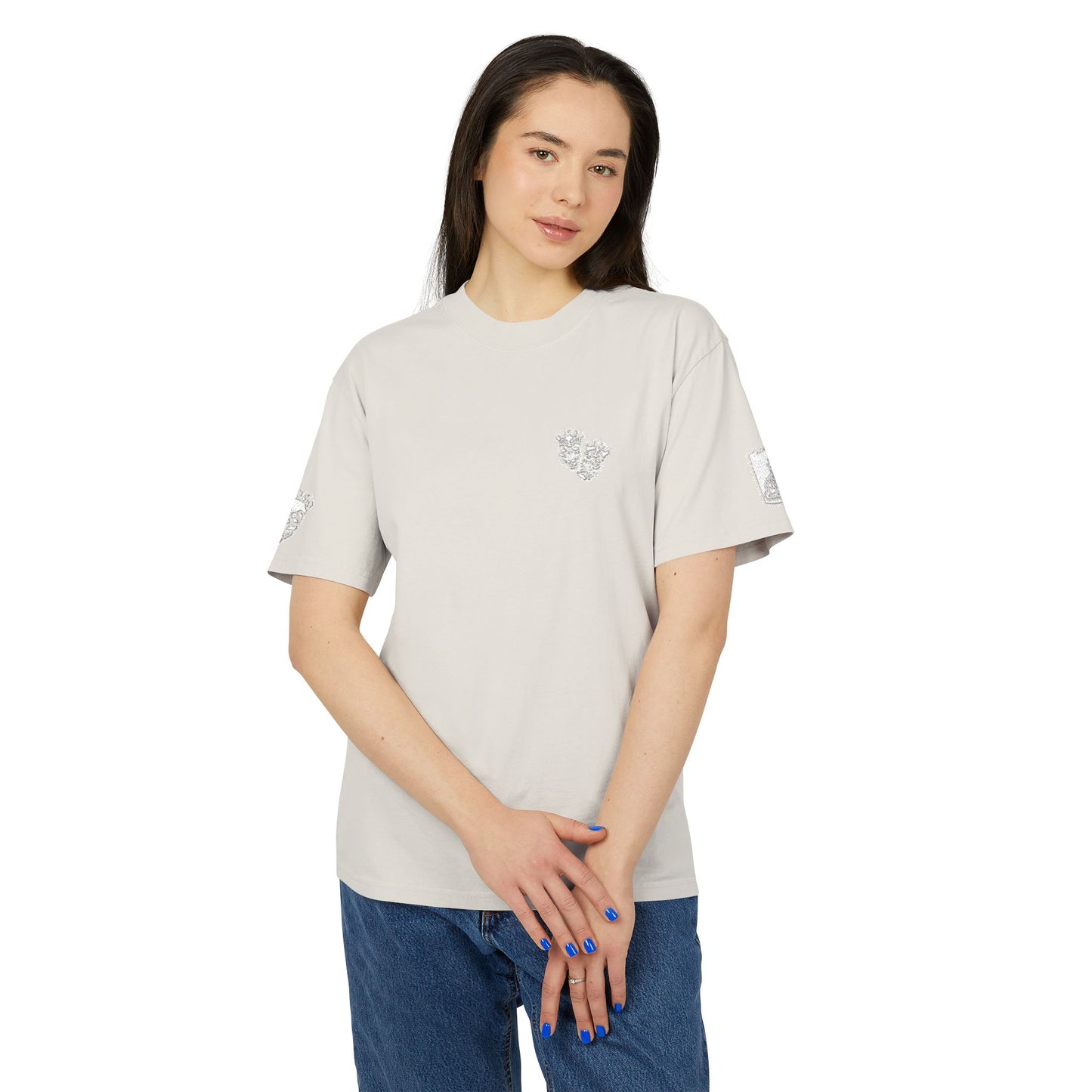 Now & Later Tiki Heads Embroidered Faded T-Shirt
