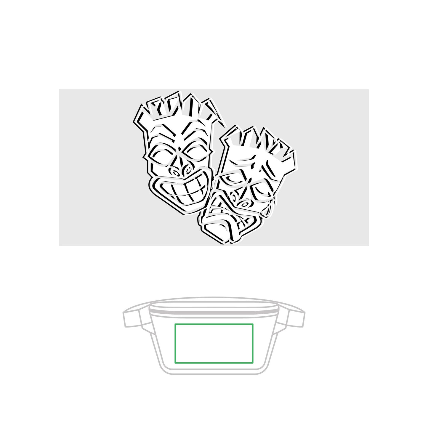 Now & Later Tiki Heads Transparent Fanny Pack