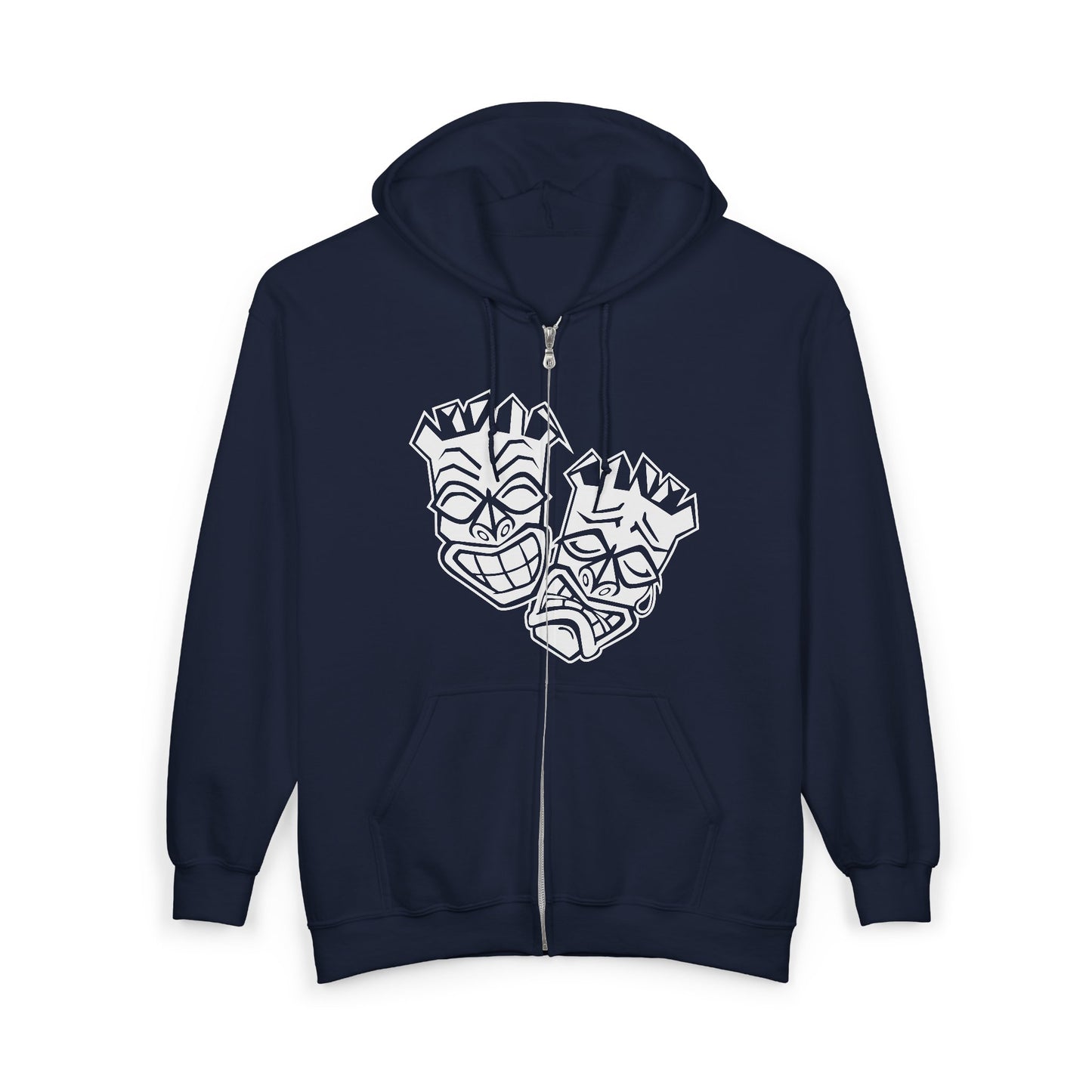 Now & Later Big Face Tiki Heads Zip Hoodie