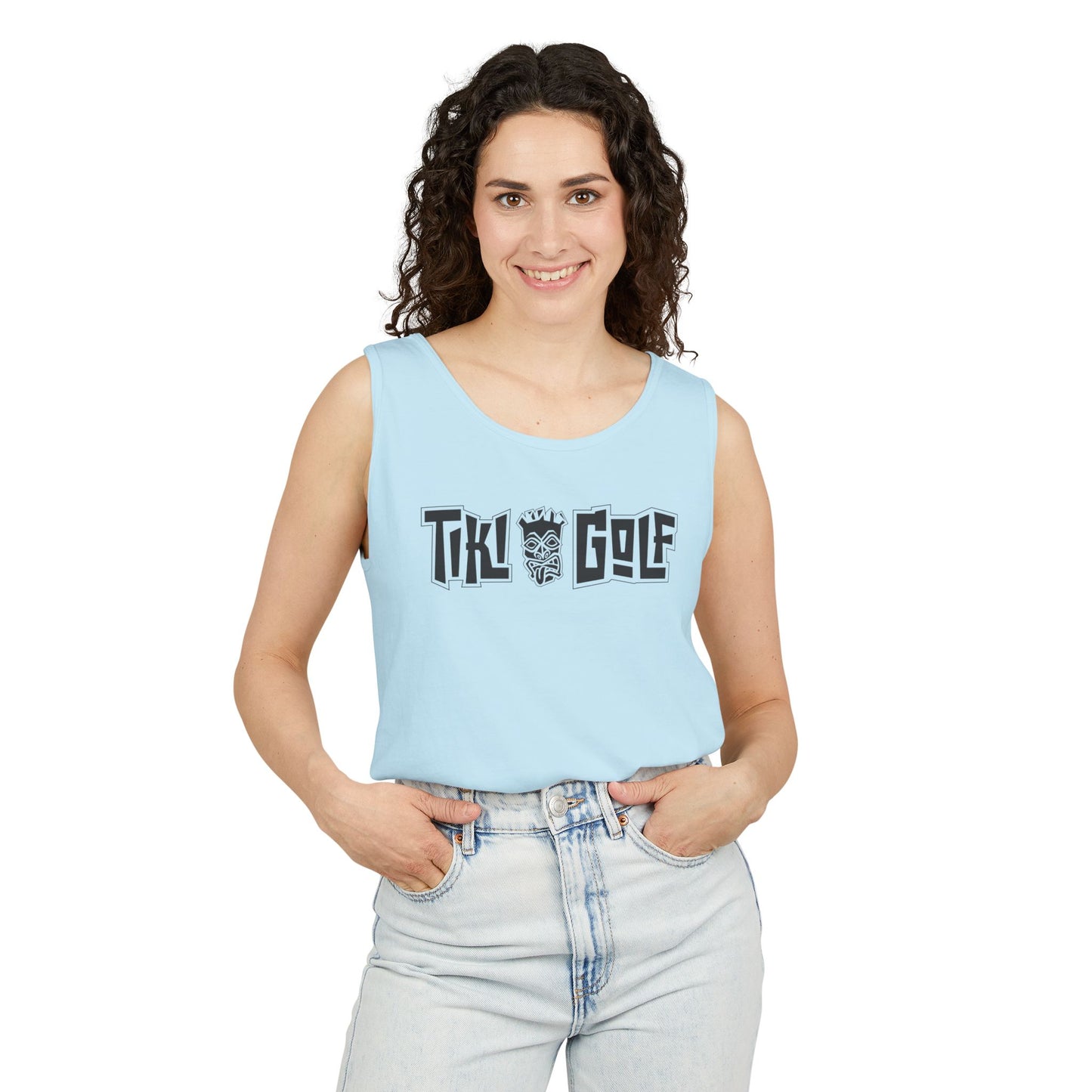 "Birdie Now, Bogey Later" Tiki Golf Tank Top