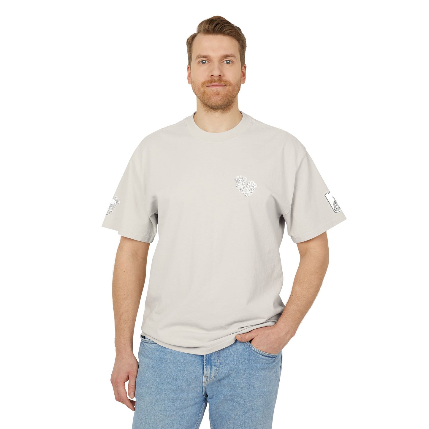 Now & Later Tiki Heads Embroidered Faded T-Shirt