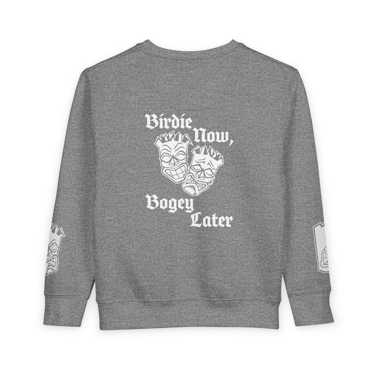“Birdie Now, Bogey Later” Tiki Golf Toddler Crewneck