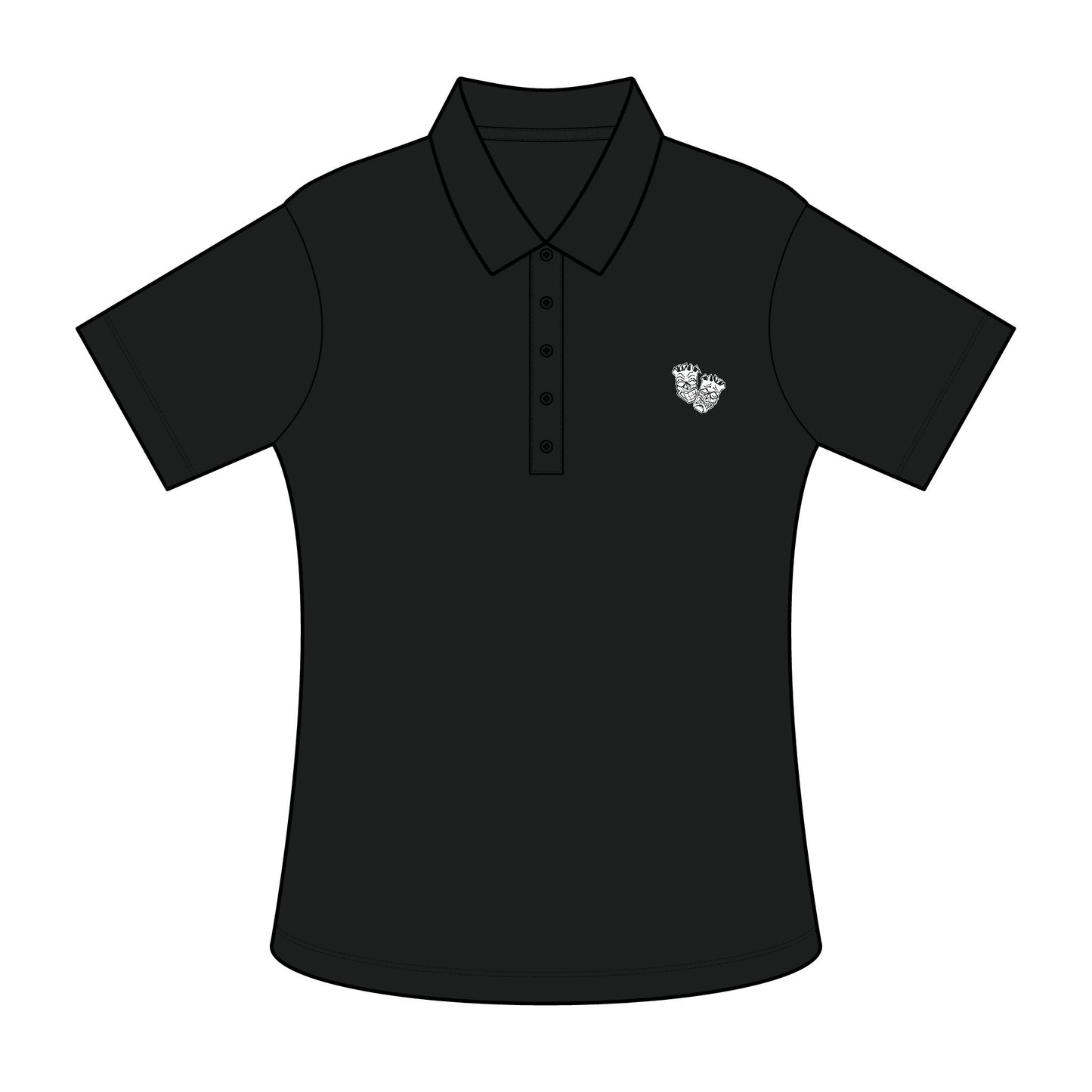 Now & Later Tiki Heads Ladies Polo