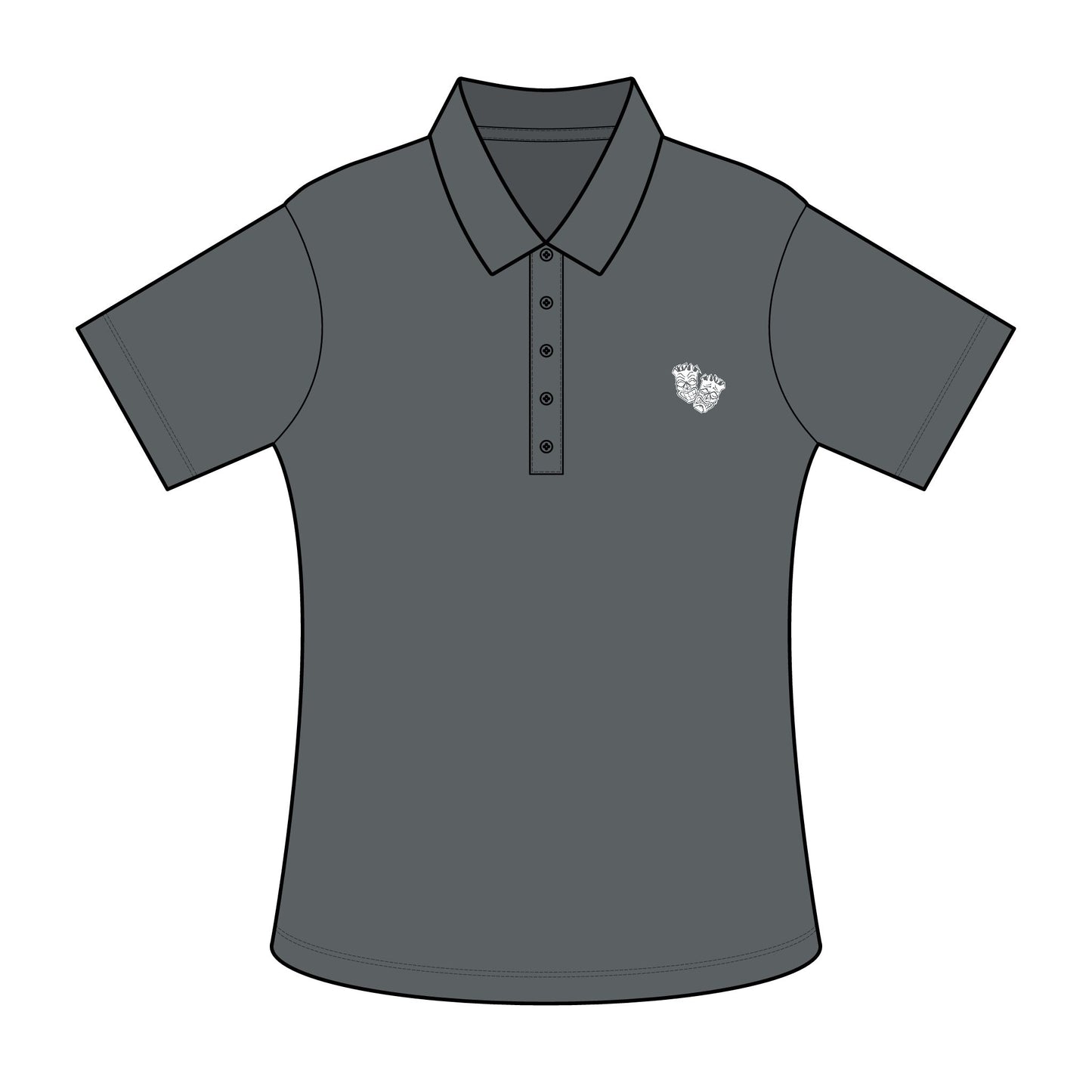 Now & Later Tiki Heads Ladies Polo