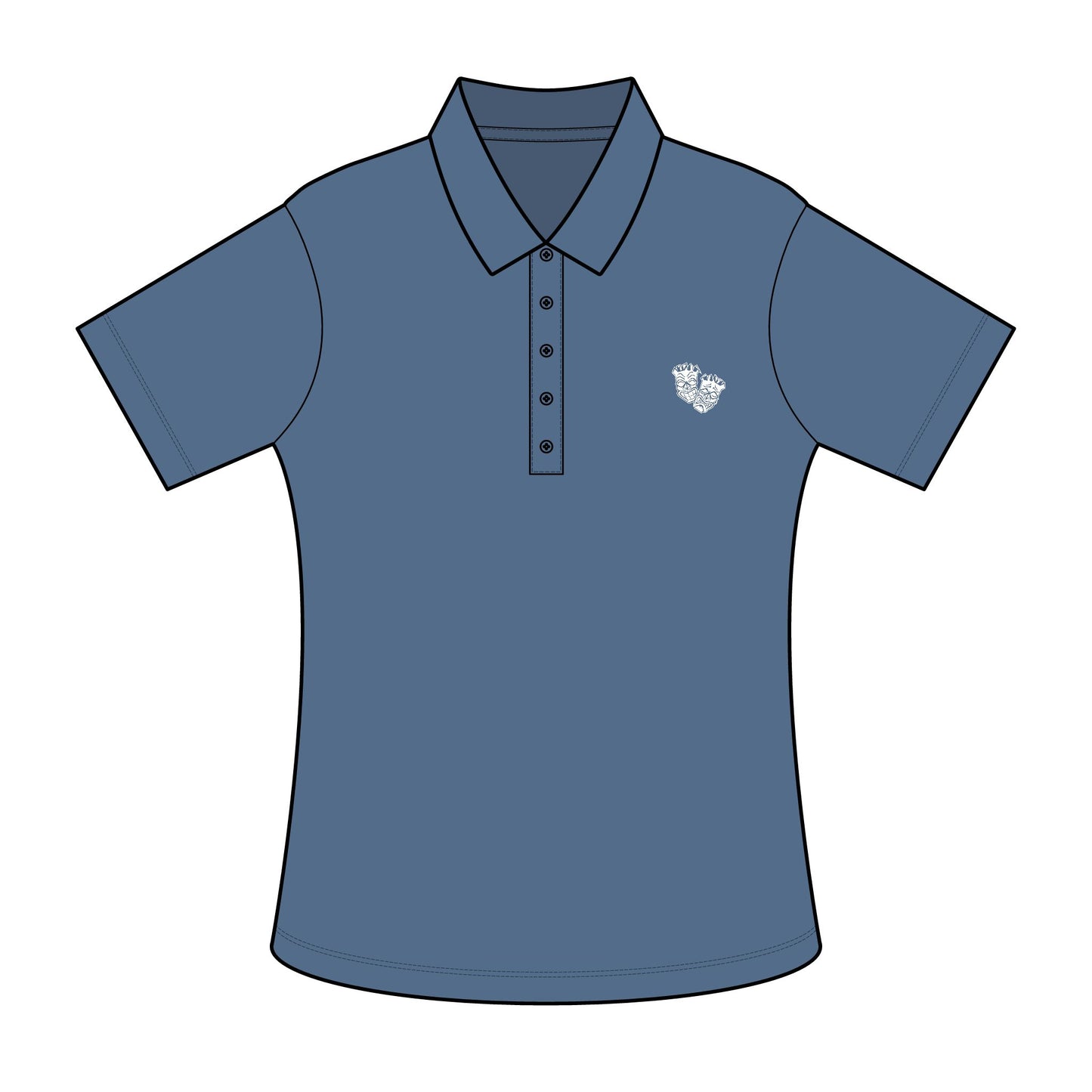 Now & Later Tiki Heads Ladies Polo