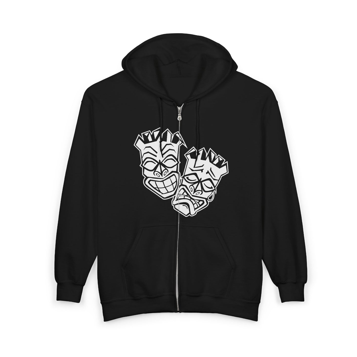 Now & Later Big Face Tiki Heads Zip Hoodie