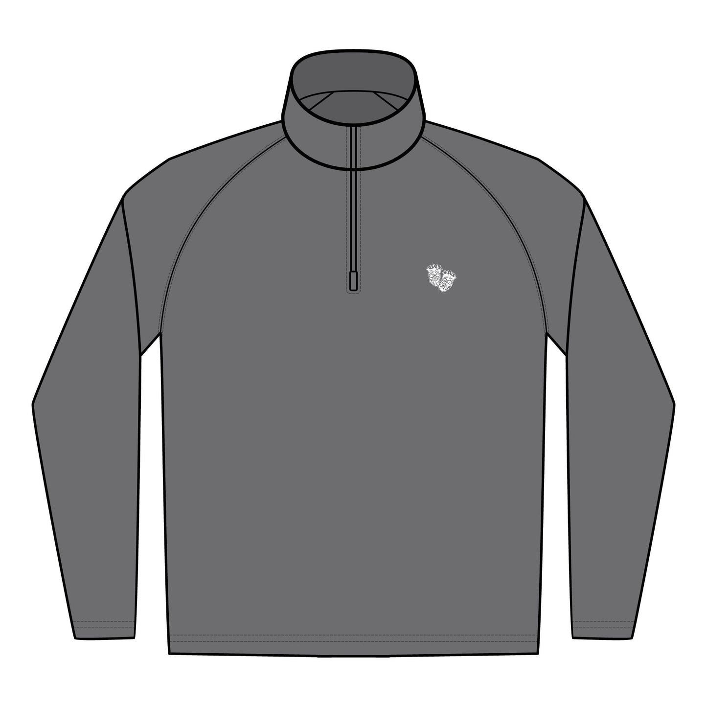 Now & Later Tiki Heads Embroidered Quarter-Zip Pullover