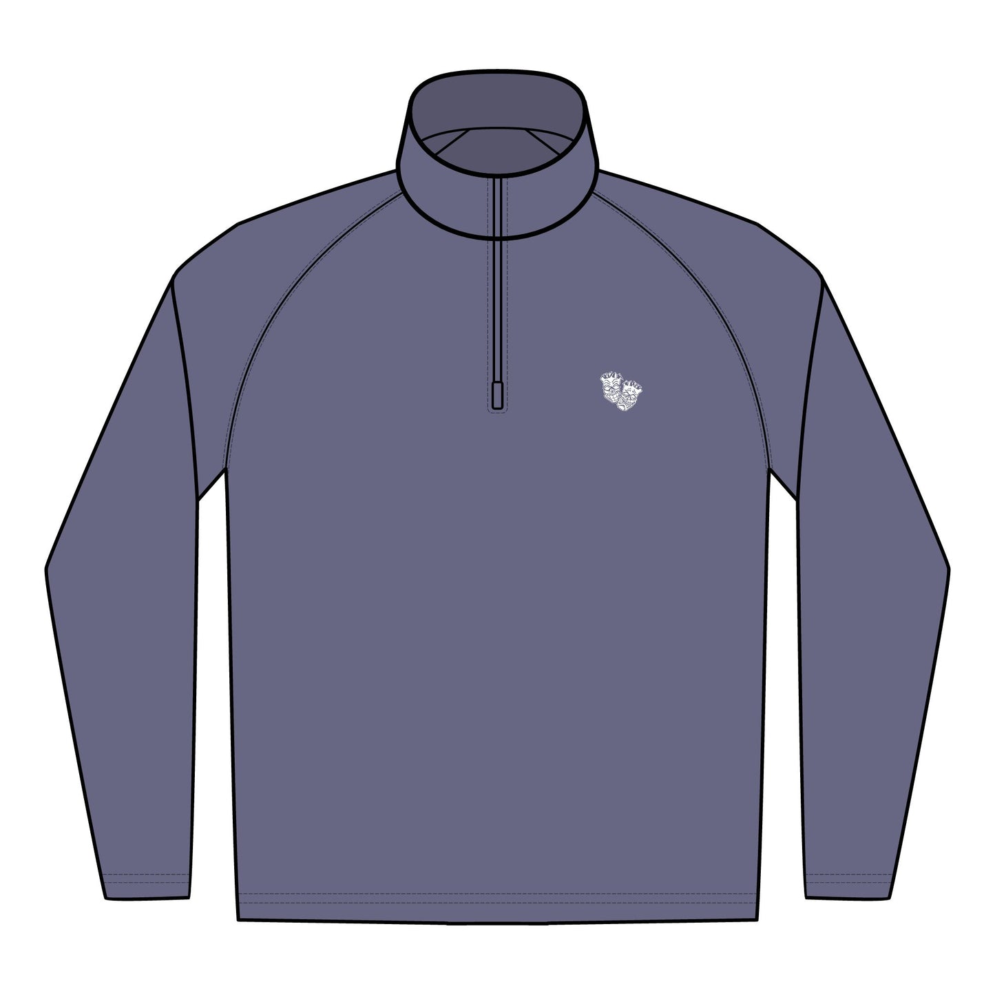 Now & Later Tiki Heads Embroidered Quarter-Zip Pullover