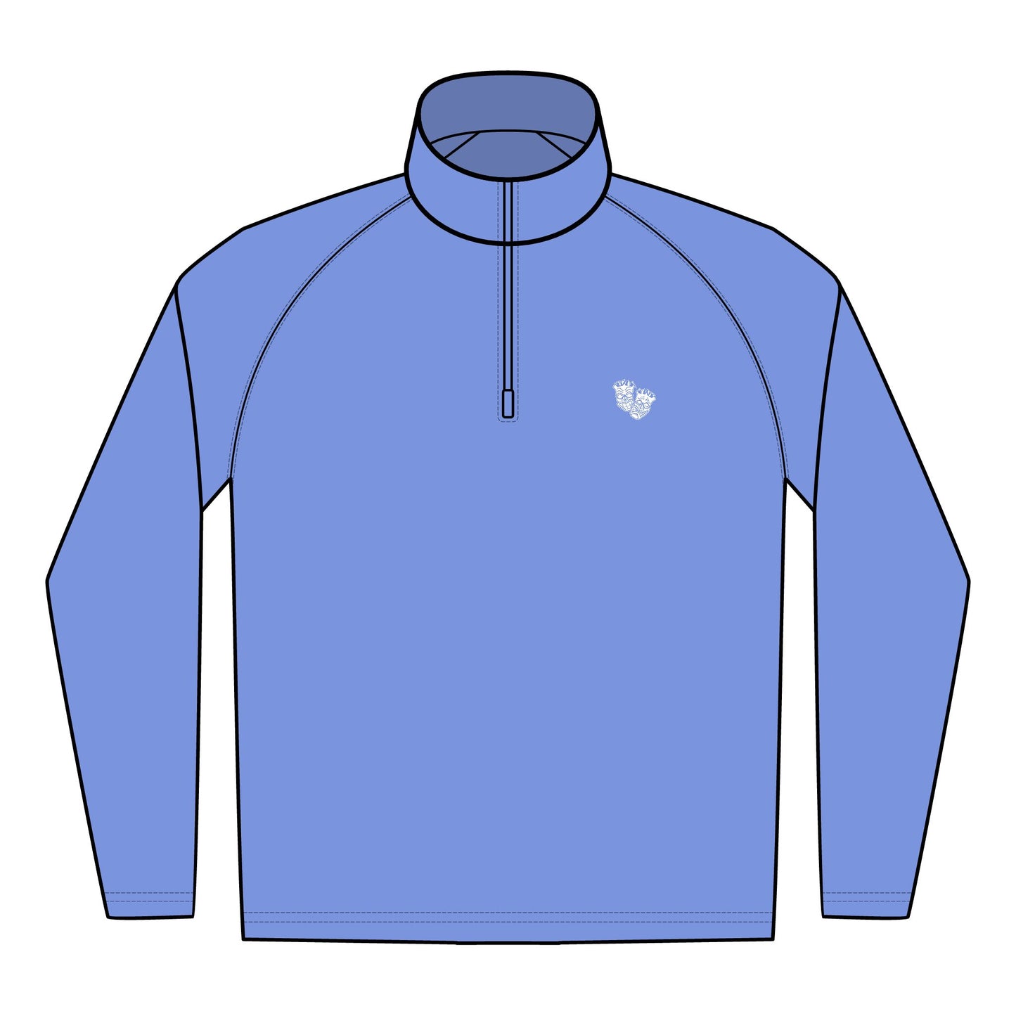 Now & Later Tiki Heads Embroidered Quarter-Zip Pullover