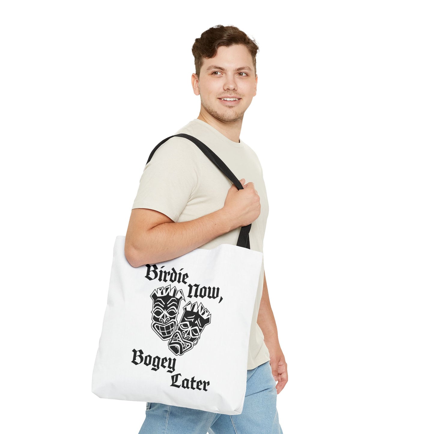 "Birdie Now, Bogey Later" Tiki Golf Tote