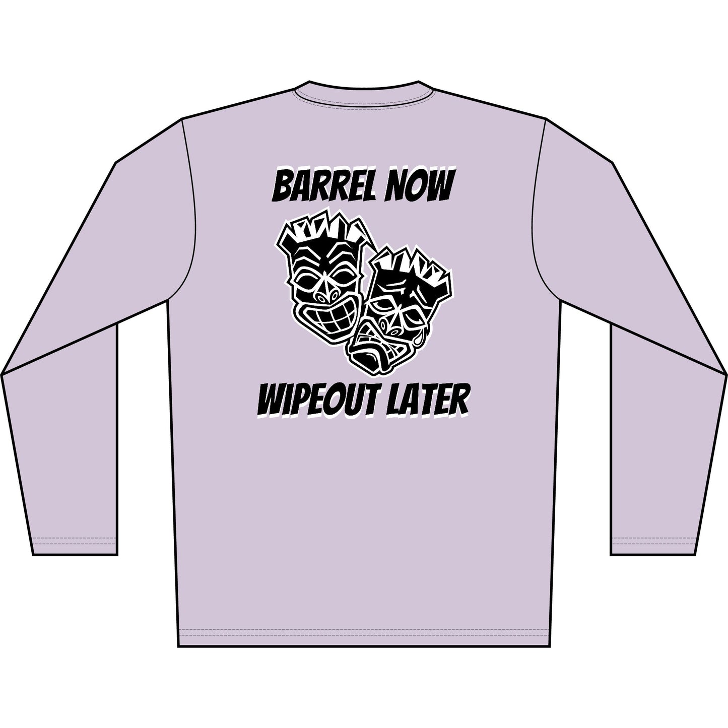 "Barrel Now, Wipeout Later" Tiki Surf Club Long Sleeve UV Beach Shirt