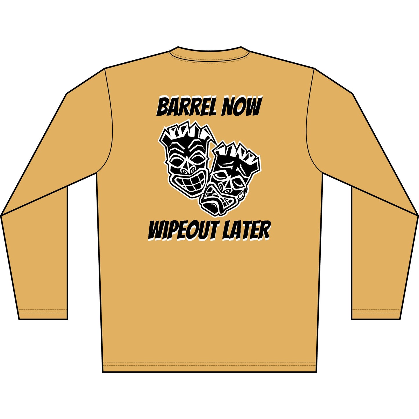 "Barrel Now, Wipeout Later" Tiki Surf Club Long Sleeve UV Beach Shirt