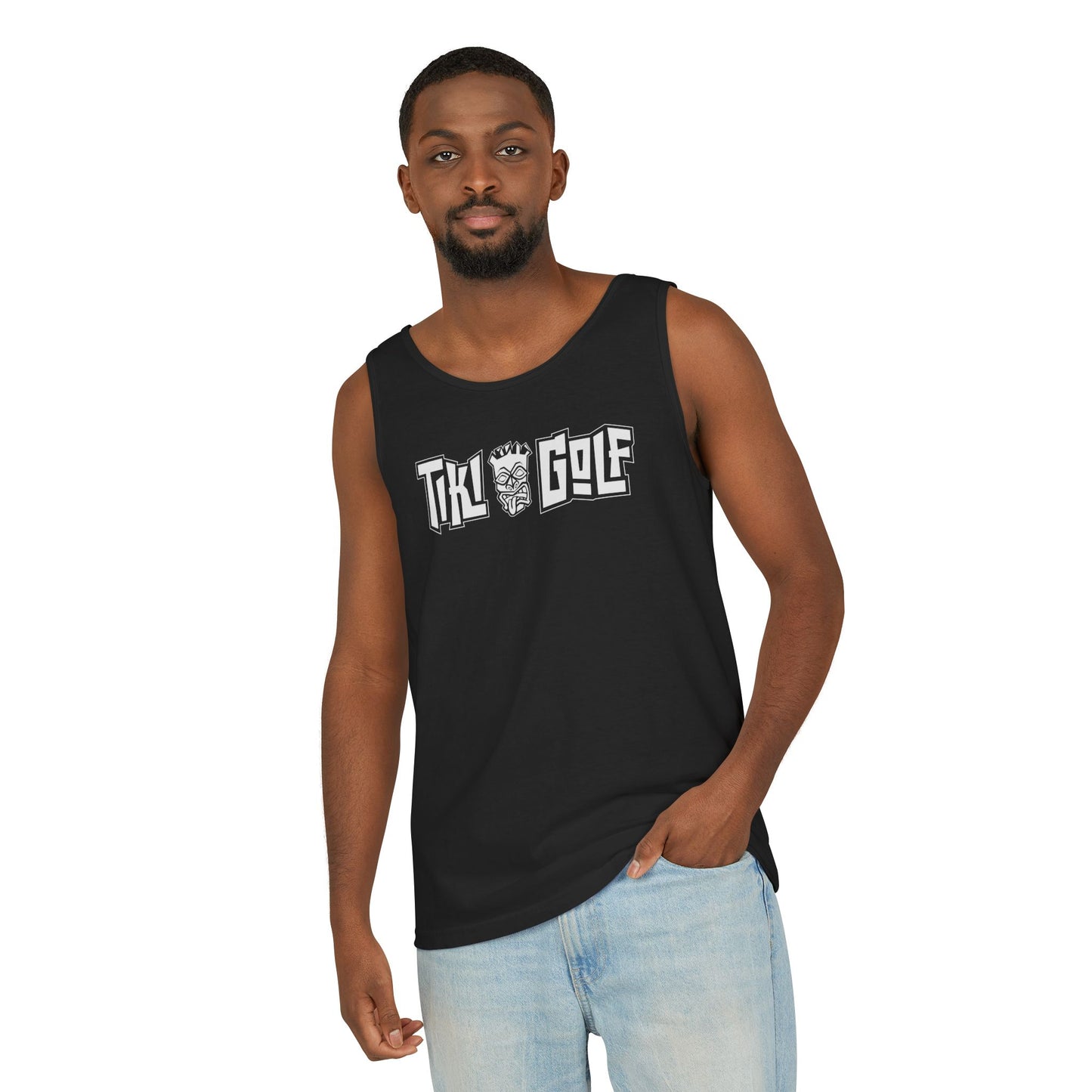 "Birdie Now, Bogey Later" Tiki Golf Tank Top