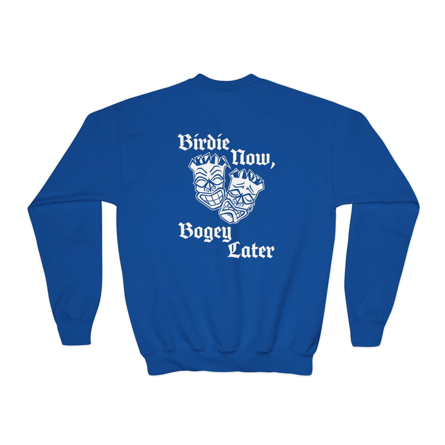 "Birdie Now, Bogey Later" Kids Crewneck Sweatshirt