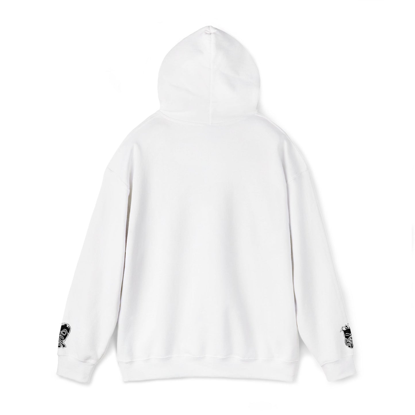 Now & Later Embroidered Black Tiki Heads Hoodie