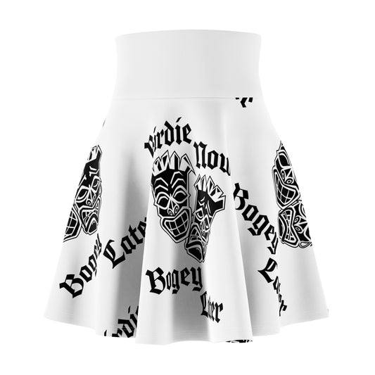 "Birdie Now, Bogey Later" White Skate & Surf Skirt