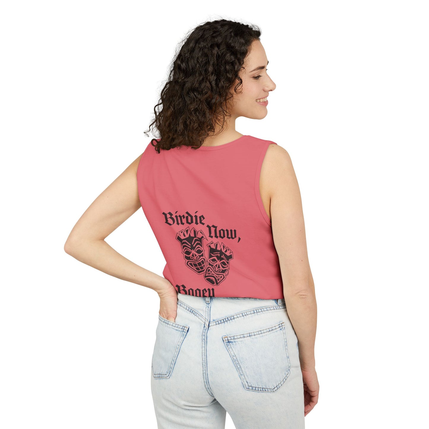 "Birdie Now, Bogey Later" Tiki Golf Tank Top
