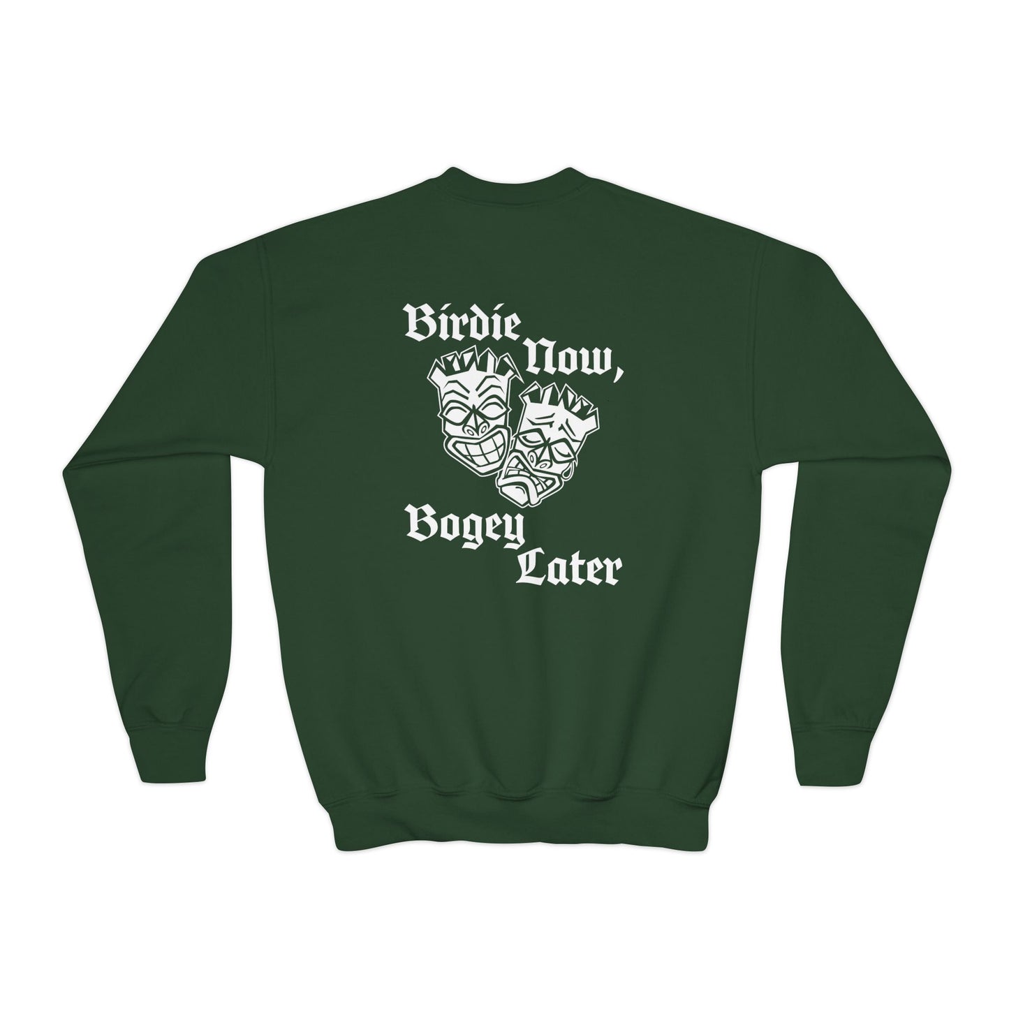 "Birdie Now, Bogey Later" Kids Crewneck Sweatshirt