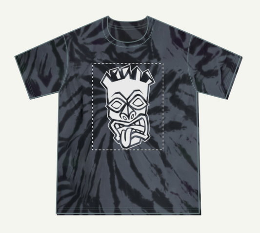 Kids Tongue Out Tiki Tie-Dye T-Shirt